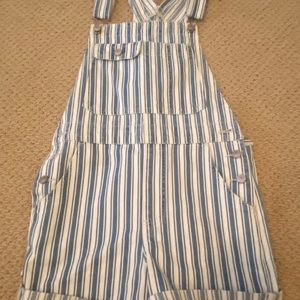 American Eagle Stripped overalls.